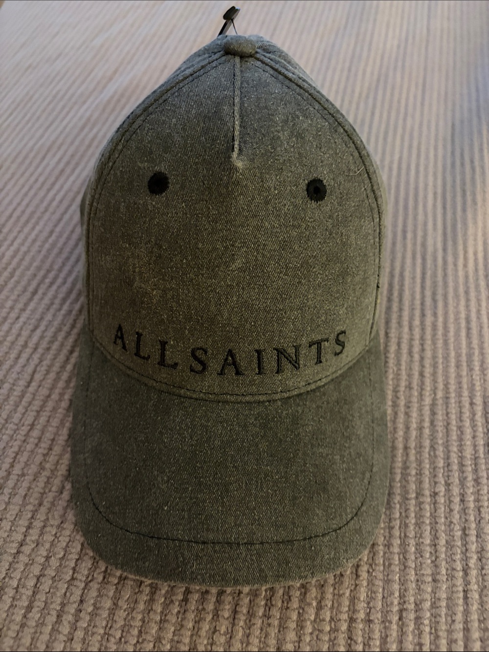 All Saints Grey/Black Embroidered Logo Cap